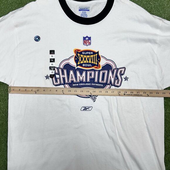 VINTAGE REEBOK NFL NEW ENGLAND PATRIOTS SUPER BOWL XXXVI CHAMPS T-SHIRT XL NWOT - Picture 4 of 6